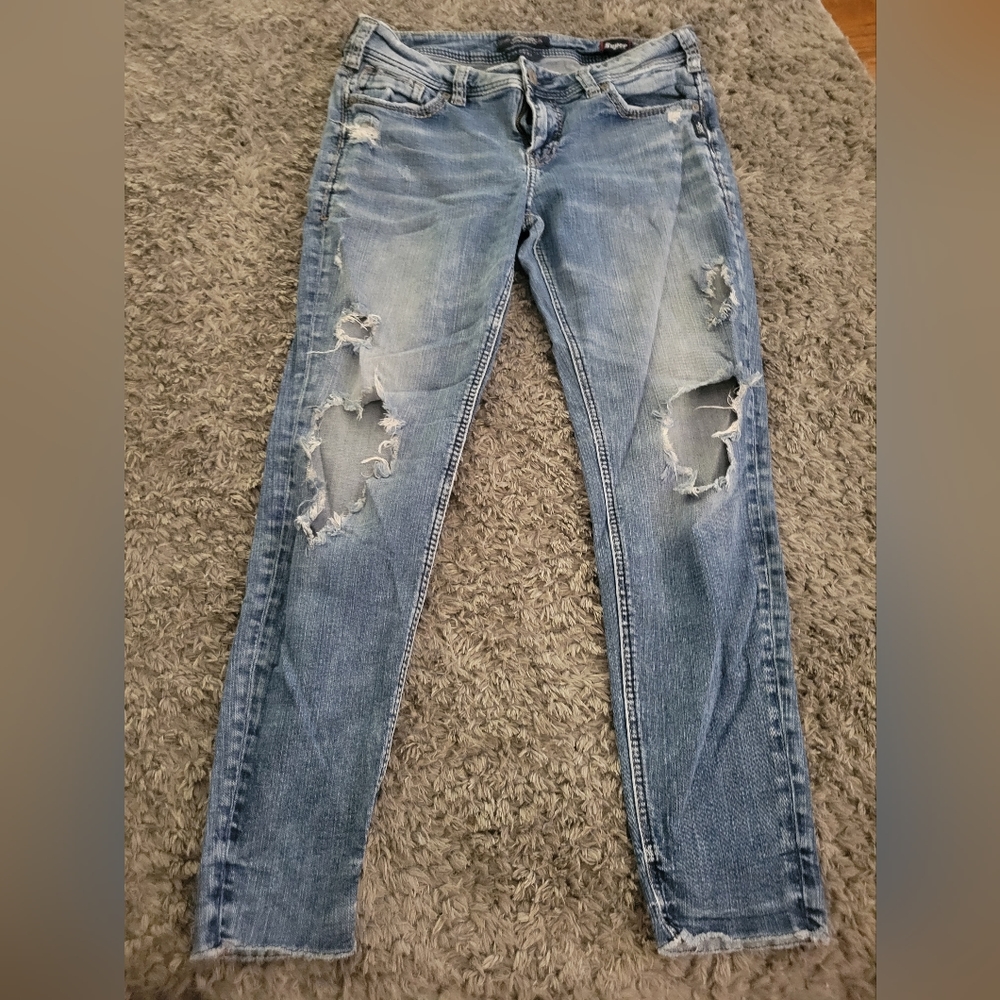 Silver Ripped Jeans